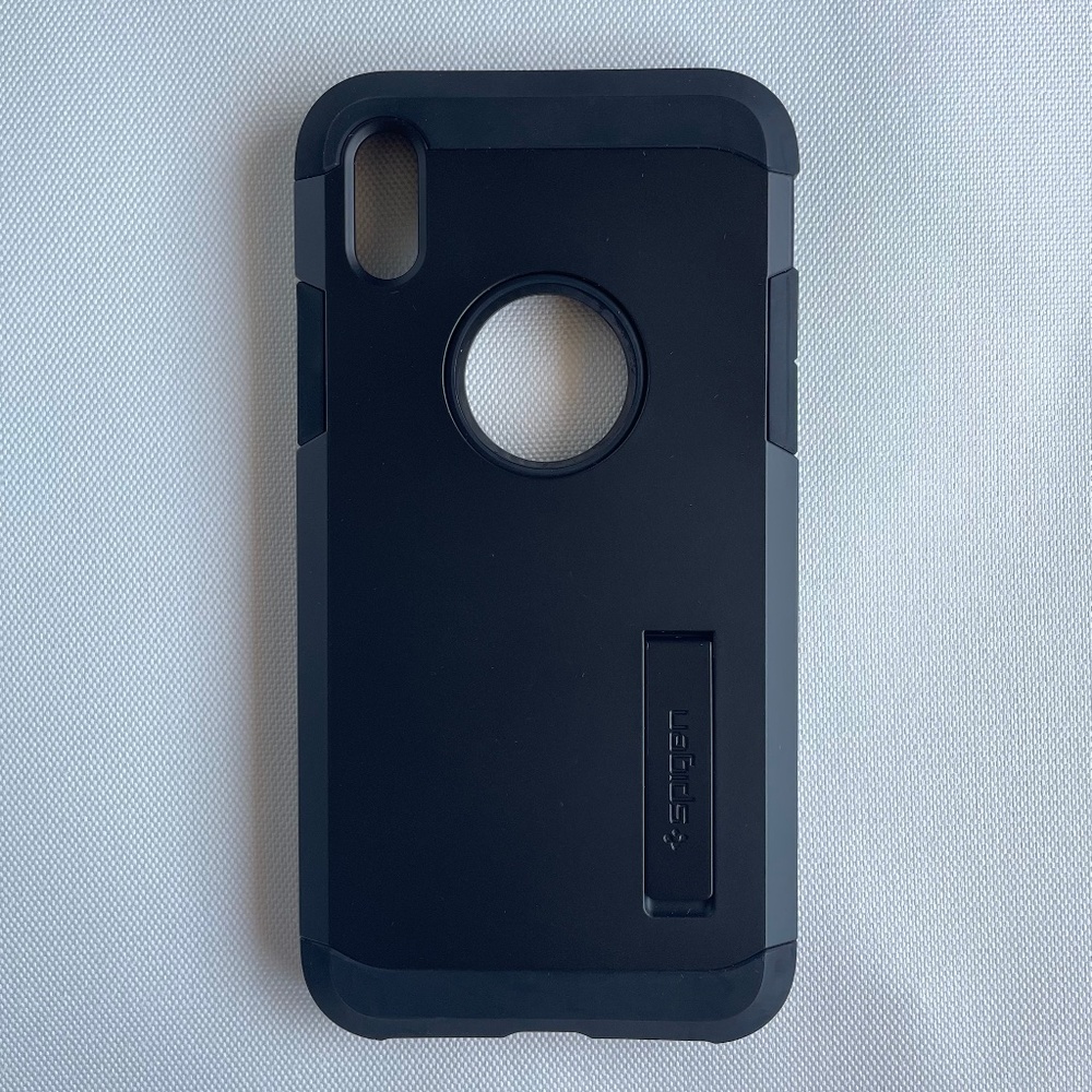 Black Spigen iPhone X Case with Kickstand